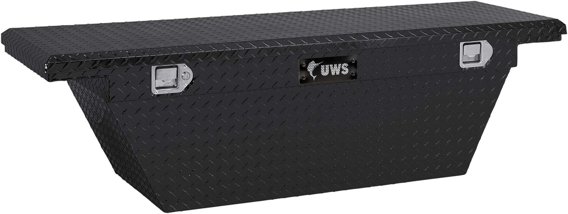 UWS EC10752 63-Inch Gloss Black Heavy-Wall Aluminum Deep Angled Truck Tool Box with Low Profile, RigidCore Lid