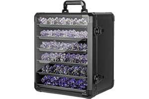 ECOVIBE Miniature Carrying Case, Miniature Storage Case with 6 Trays, Aluminum Alloy Frame, Display and Transport Action Figure Display Case for Collectibles Miniatures, Best Gifts for Men