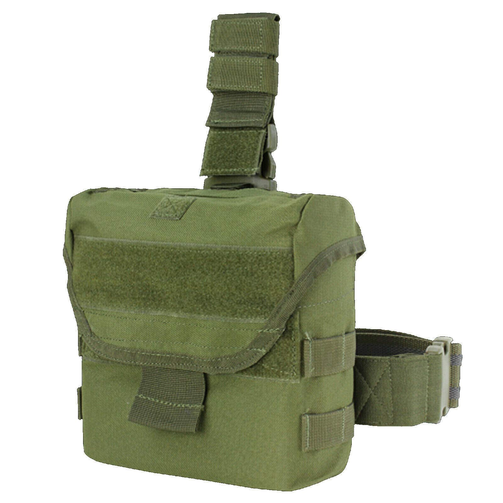 OD Green Molle Tactical Drop Leg Thigh Pouch RIG MAG SWAT Dump Bag Holster