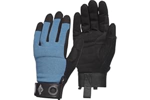 BLACK DIAMOND Men's Crag Gloves | Breathable Stretch Mesh | Synthetic Leather Palm | Durable Protection for Belaying & Via Ferrata