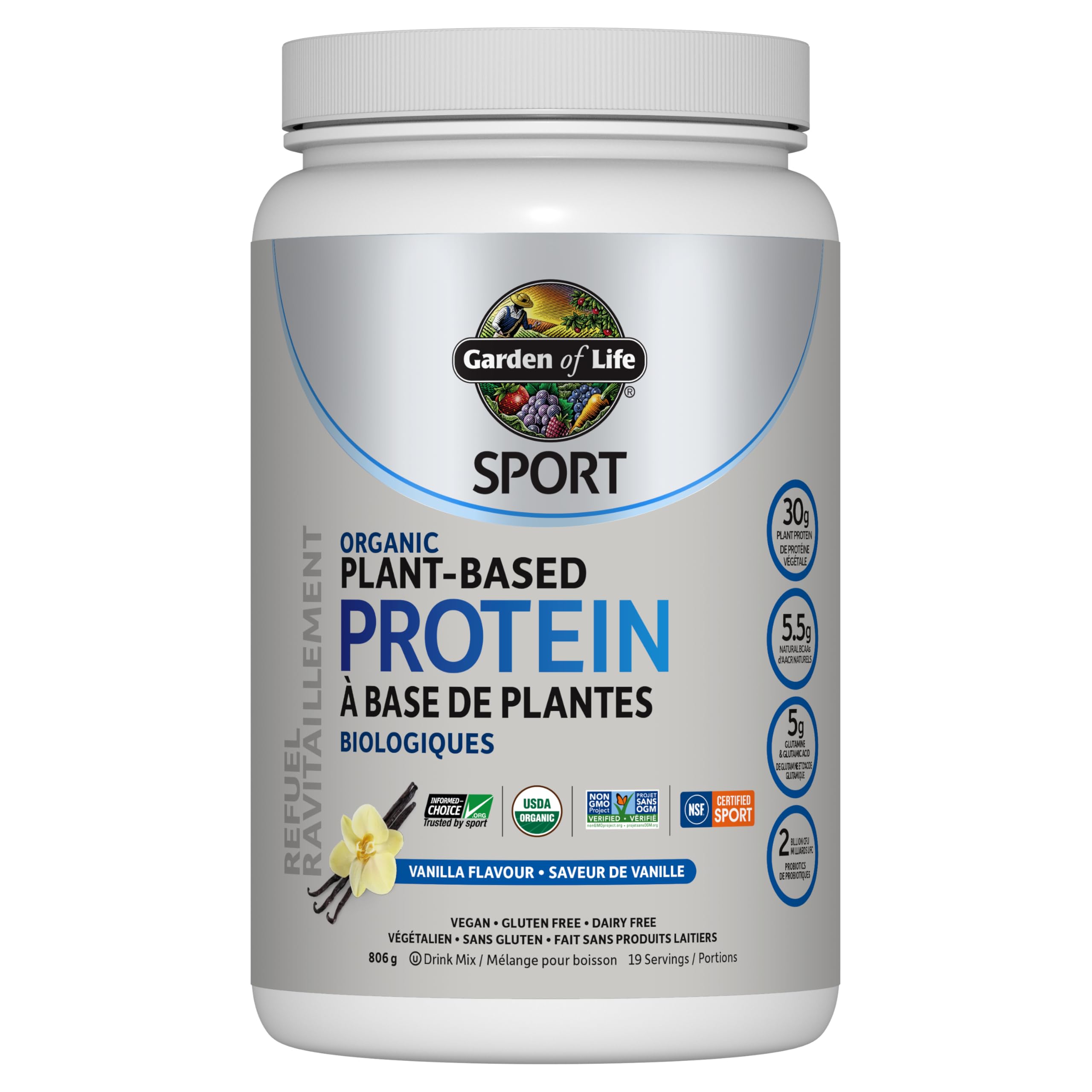 Garden of Life Sport Organic Plant Based Protein Vanilla, 806 G