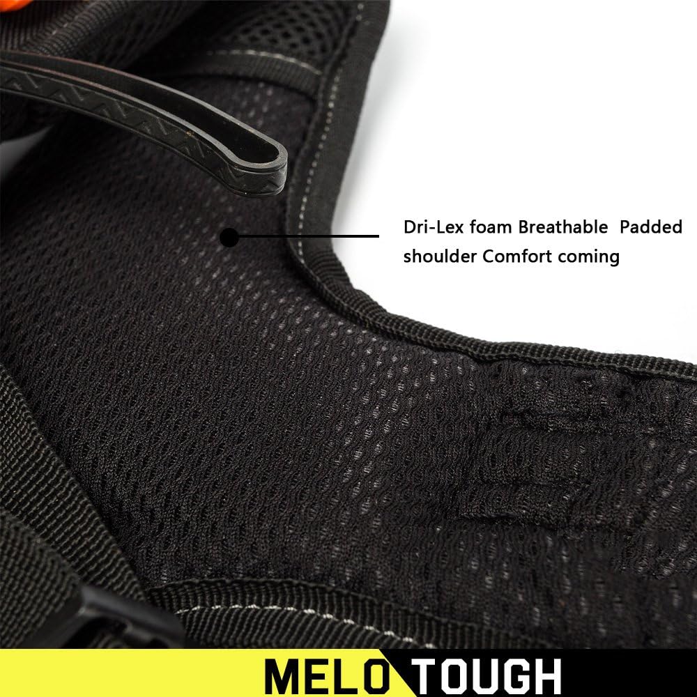 Melo Tough Suspenders Tool Belt Suspenders with Large Moveable Phone Holder, Pencil Holder, Adjustable Size Padded Suspenders (Yellow) - - 