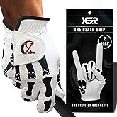 XEIRPRO Death Grip Skeleton Golf Gloves Men (2 Pack) | Engineered for Dominant Grip with All-Weather Performance Synthetic Leather | Skull & Skeleton Design Cool Golf Gloves