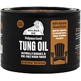 Walrus Oil - Polymerized Tung Oil. 100% Natural, VOC-Free, Heat Bodied, Fast Curing Wood Sealer and Finish. Food-Contact Safe, 16oz Can