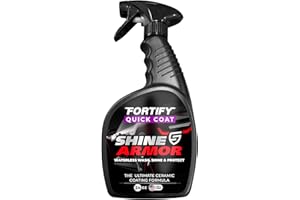 SHINE ARMOR Ceramic Coating Fortify Quick Coat Car Wax Polish Spray Waterless Wash & Wax Hydrophobic Top Coat Polish & Polymer Paint Sealant Detail Protection (24 Fl Oz)