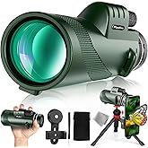 40X60 HD Monocular for Adults, Grade Compact Monocular Telescope with BAK-4 Prism & FMC Lens & Smartphone Holder & Tripod, Stargazing Hunting Bird Watching, Camping Hiking Travel Accessories