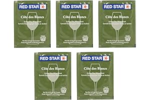 North Mountain Supply - RS-CB-5 Red Star Cote des Blancs Wine Yeast - Pack of 5 - With Freshness Guarantee