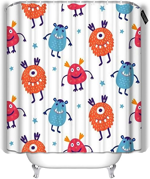 Amazon Com Yilinger Bath Shower Curtain Cute Scary Halloween