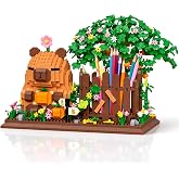 HIGH GODO Capybara Pen Holder Building Set with Flowers, 2 in 1 Cute Capybara Organizer Decor Pen Holder, Home Office Decor, Easter Birthday Gift for Capybara Lovers, Adult Teens 14+(1400PCS)
