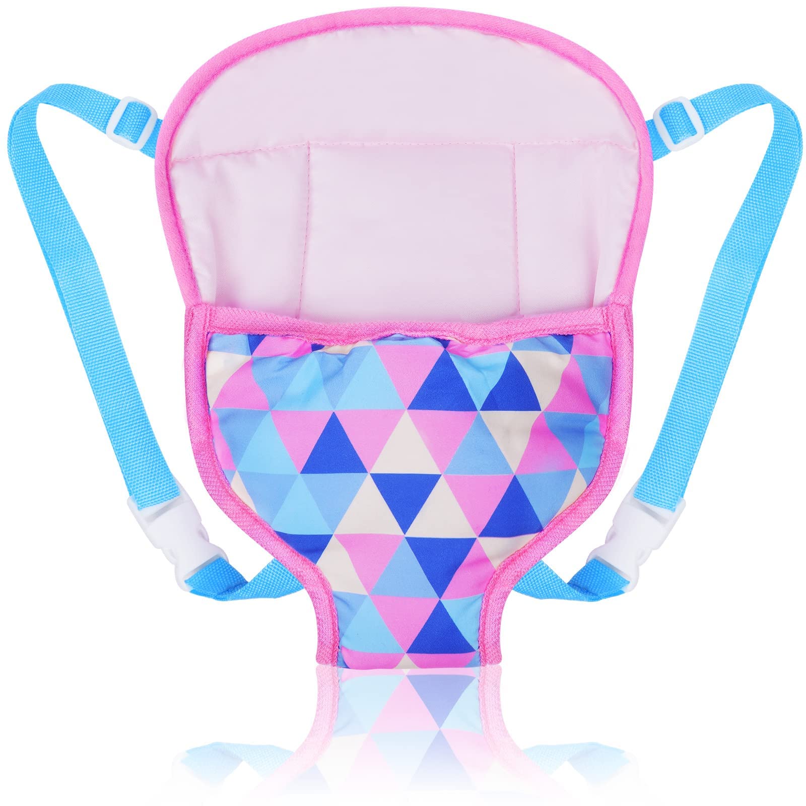 Aolso Baby Doll Carrier Storage Bag Backpack with Adjustable Straps, Front and Back Portable Bag Doll Accessories for 14-18 Inch Dolls-Triangle