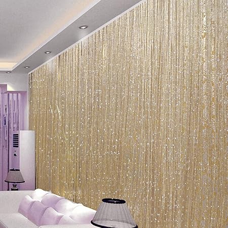 elfisheu Fadenvorhang Insektenschutz Fadengardine im Tautropfen Design als Raumteiler Fliegenschutz Insektenschutz Festliche 