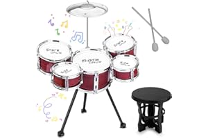 CHADRIGIVS Upgraded Kids Drum Set, 5 Piece Toy Drum Set for Toddlers1-3 3-5 Band Rock Jazz Drum Musical Instrument Toys for Boys Girls Christmas Birthday Gifts