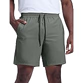 CRZ YOGA Mens Lightweight Workout Shorts 7" - Quick Dry for Gym Athletic Workout with Zipper Pocket