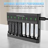 POWEROWL 8 Slots USB Fast Charger for AA AAA NiMH Rechargeable Batteries view 3