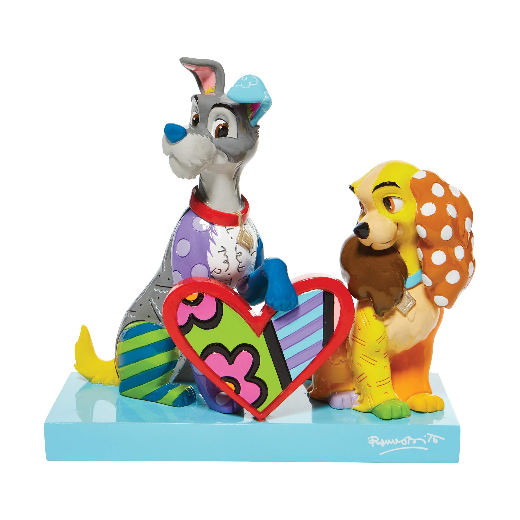 Enesco Disney by Romero Britto Lady and The Tramp Limited Edition Figurine, 6.89 Inch, Multicolor
