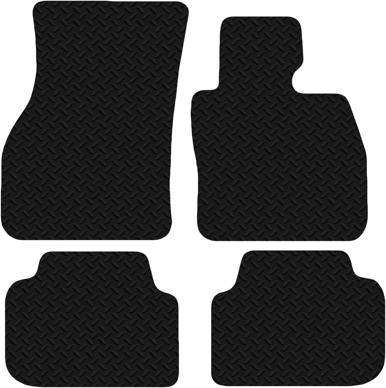 CarsioBlack Rubber Tailored Car Floor Mats To fit Mini Clubman 2016+ Onwards 3mm 4pc Set