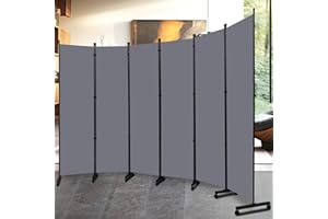 HOMSCREENER Room Divider Folding Privacy Screens with Lockable Wheels, 132'' Fabric Partition Room Dividers Freestanding Room Divider Panel for Room Separation, Wall Divider for Home Office Bedroom Studio Decor