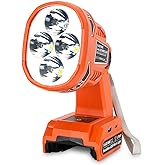 Adisipsoarin Cordless LED Flashlight for Black and Decker 20v Battery, 22W LED Work Light with USB-A&amp;USB-C 2.1A Fast Charging Ports for Jobsite, Car Repairing, Camping, Emergency