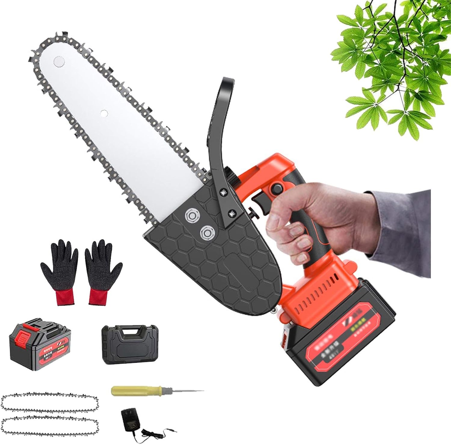 Handheld Mini Pruning Shears Chain Saw, Adjustable Speed