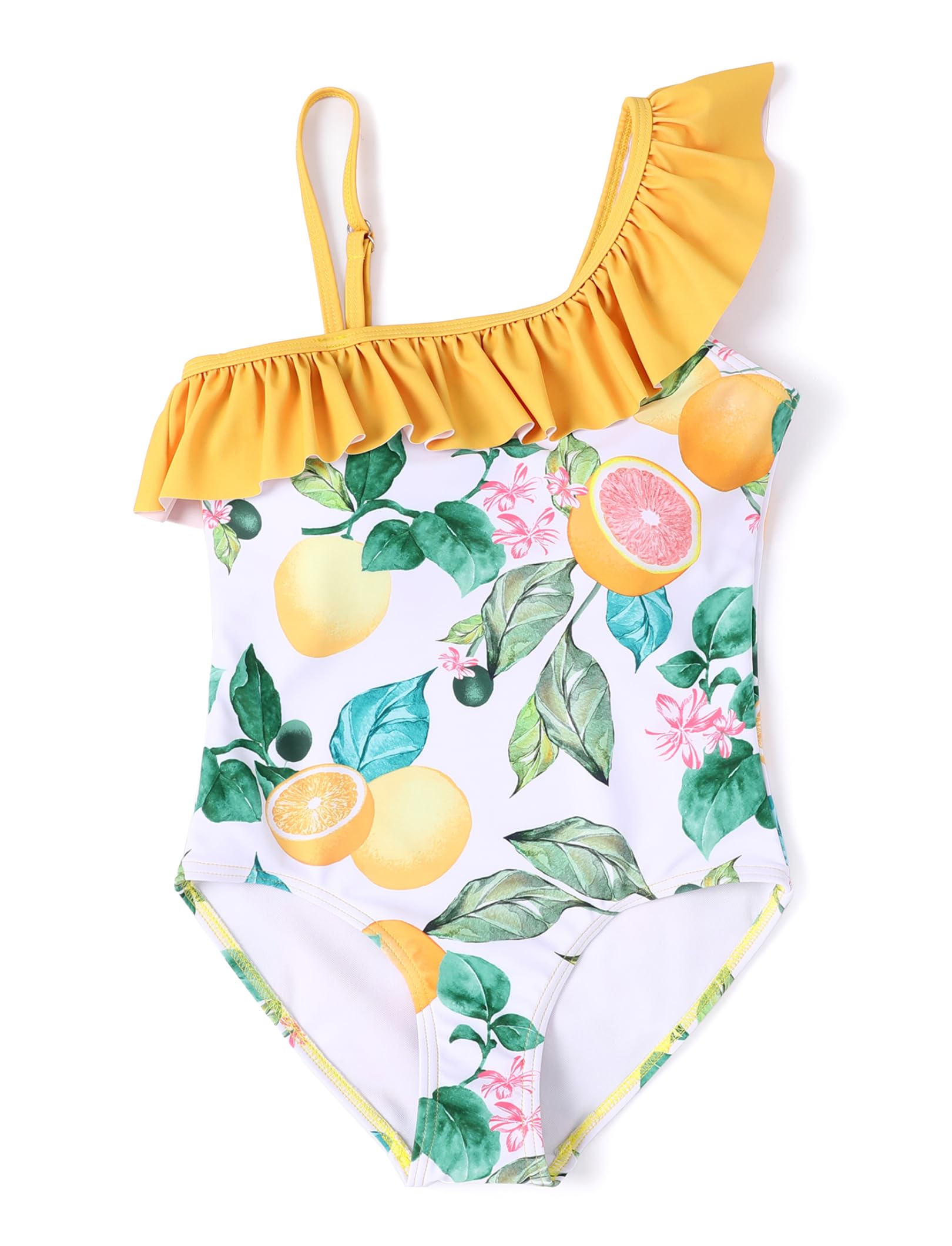 PATPAT Girl's One Piece Swimsuit Floral Ruffle Bathing Suit for Kids