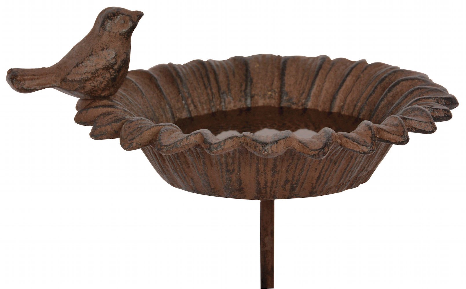 Fallen Fruits FB301 Cast Iron Bird Bath on Pole in Shape of a Sunflower