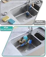 HapiRm Sink Caddy M-Shaped Sponge Holder Stainless Steel No Drilling 2 Adhesives view 7