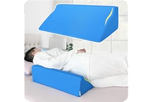 NEPPT Bed Wedge Pillow For Sleeping Seniors Post Surgery Incline Pillow Bedsore Pressure Relief Cushions For Butt Lifting Patient Turning Triangle Foam Wedges For Bed Positioning Body Back Support (Blue)