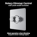 BG Electrical Intelligent Double Wall Dimmer Switch 2 Way Brushed Steel 200W view 5