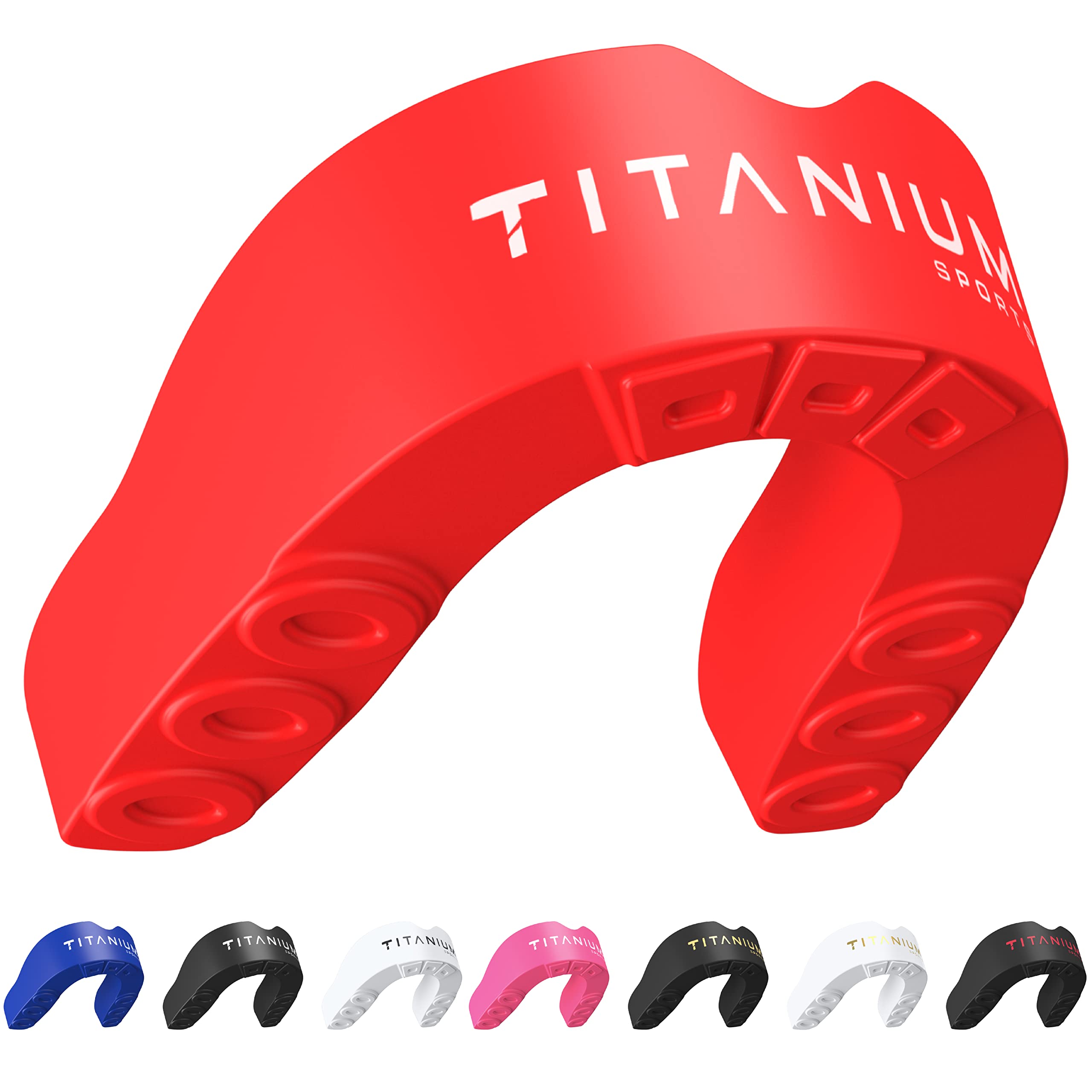Titanium Sports Premium Mouth Guard - Slim Fit Sports Mouth Guard with Case - Gum Shield for Jaw Protection in Contact Sports - Durable Boxing, MMA, Judo, Karate, Rugby, Hockey, Football Junior