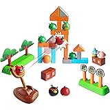 ROLOSO Newly Licensed Angry Birds Toys Playsets Build N’ Launch Construction Brick Assembly Building Blocks Sets Pig City Str