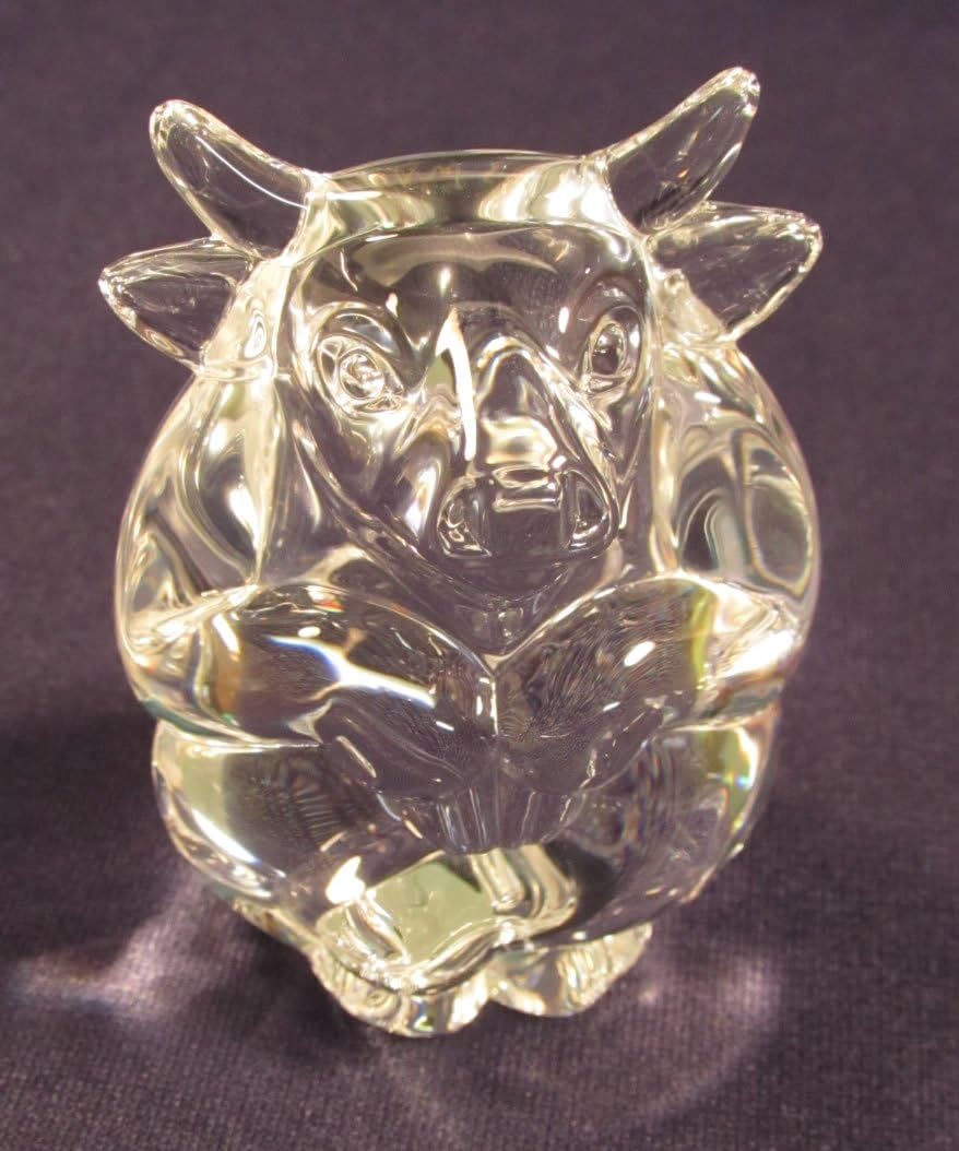 Steuben Glass Bull Hand Cooler