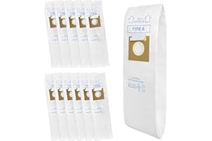 KERNEED 12 Pack Type A Vacuum Bags Replacement for Hoover Convertible, Decade 80, Concept One, Concept Two Upright Vacuum Cleaners, Replace Part 4010001A, 4010100A, 4010324A