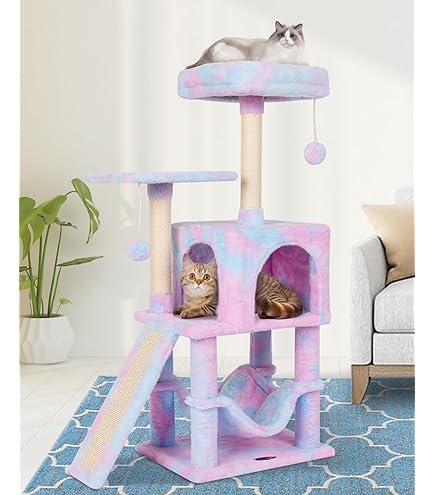 Cat Scratch Post Level With Toy Cmisstree 2-Level Sunflower Pet