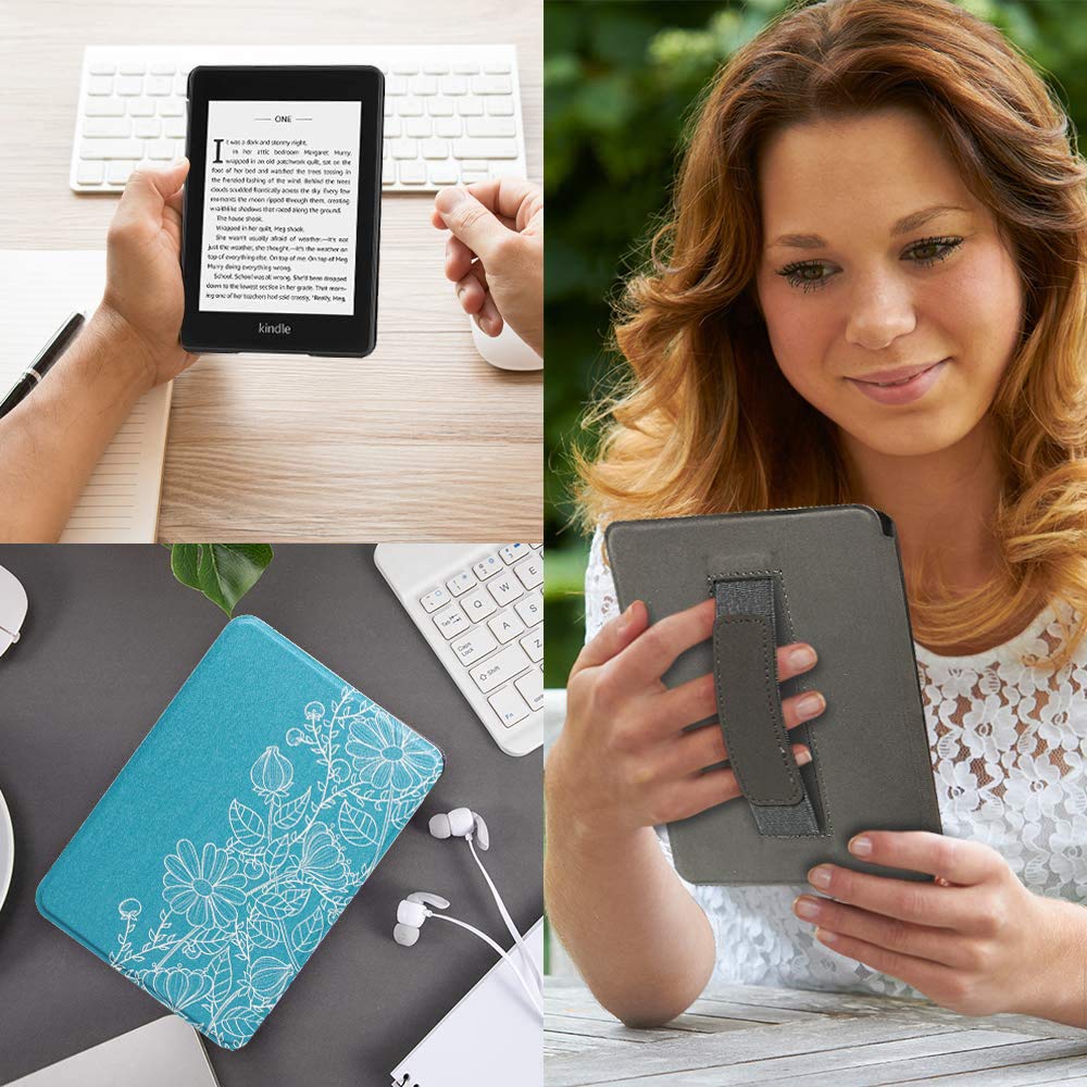 SCSVPN Case for 6'' Kindle 10th Generation 2019 Release (Model No. J9G29R) - Lightweight Durable PU Leather Cover with Hand Strap, Auto Sleep/Wake(NOT Fit Kindle Paperwhite/Kindle 2022), Blue/Mandala