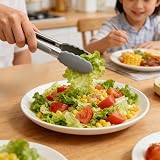 ZHIYE 7 Inch Kitchen Tongs 4 Pcs Silicone Non Slip Locking Clip Food Cooking view 4