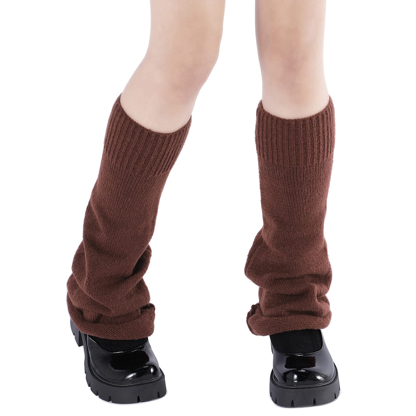 Photo 1 of American Trends Leg Warmers Y2k Kawaii Long Cute Knit Leg Warmers Y2k Goth accessories for Women Girls 80s Party Sports Pure Brown