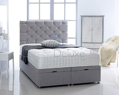 Chenille Fabric Ottoman Side Lift Bed Base Only By Comfy Deluxe