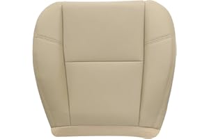 NLQR Cashmere Tan #333 313 Leather Perforated Driver or Passenger Bottom Replacement Seat Cover Compatible with Cadillac Escalade 2009 2010 2011 2012 2013 2014 Chevy Tahoe GMC Sierra Yukon 2007-2014