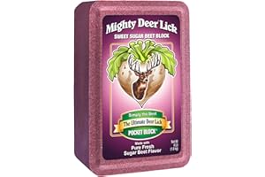 Mighty Deer Lick Attractant Block, 4 LB - Made with Pure Sweet Sugar Beet, Deer Can't Resist, Balanced Nutrition