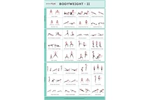 SPORTAXIS Bodyweight Workout Poster with 32 Workout Poses - Gloss Double-Sided Lamination, No-Equipment Exercise Poster for Home, Gym Training (16.5 x 27 inches)