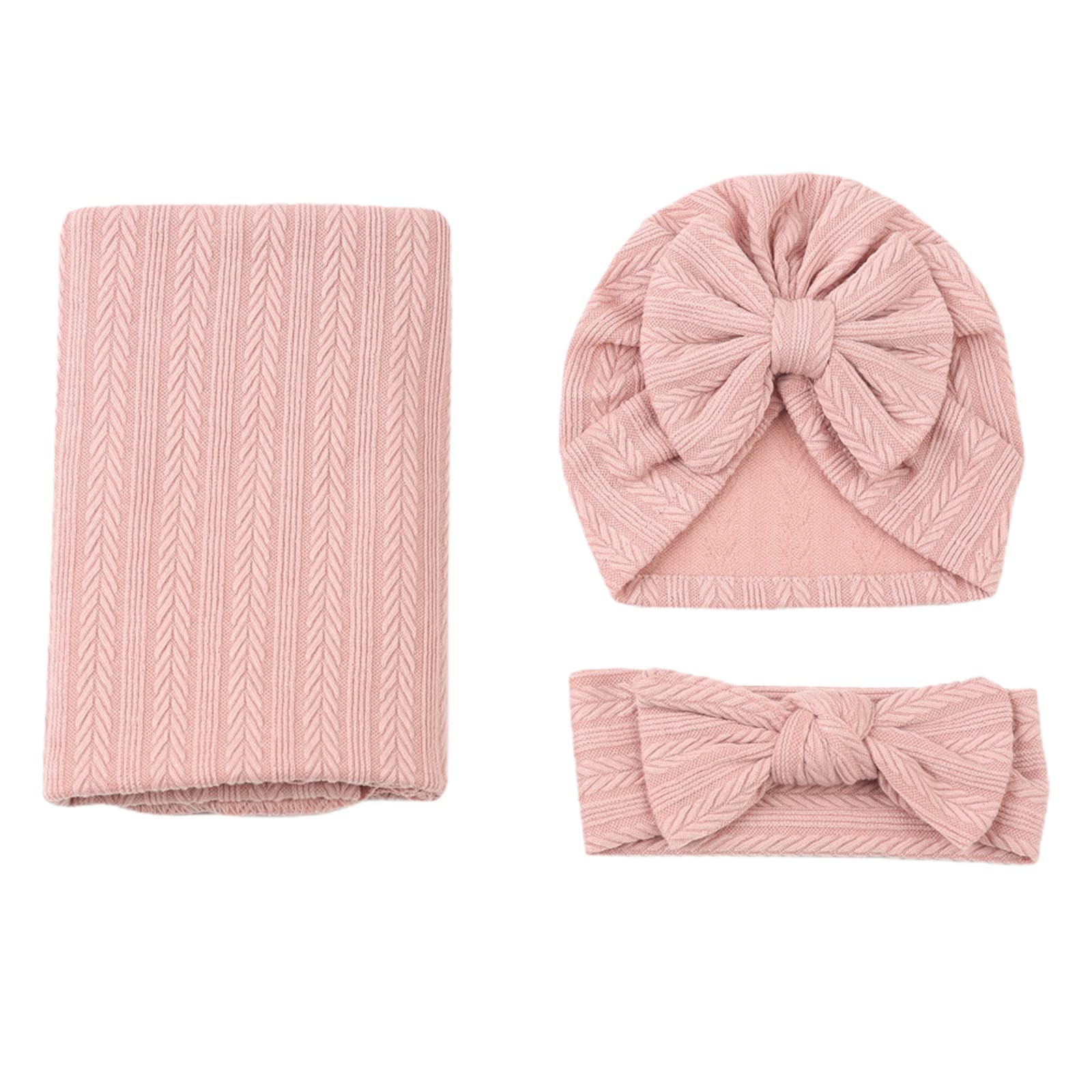 ZHDOKA Baby Swaddle, Newborn Swaddle Blanket Wrap Baby Swaddle Receiving Blankets with Headband and Hat for Boys Girls