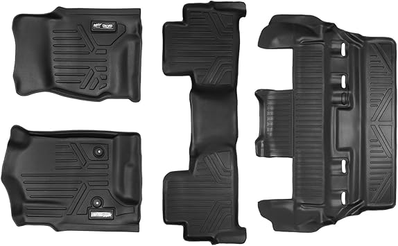 Maxfloormat Smartcoverage Premium Floor Mats 3 Row Set Black For 2015 2018 Chevrolet Tahoe Gmc Yukon