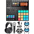 Native Instruments MASCHINE MK3 Drum Controller and USB Audio Interface Bundle with Samson R21S Dynamic Microphone, SR850 Semi-Open Headphones, 3' USB Extension Cable, and 2x 5' MIDI Cables