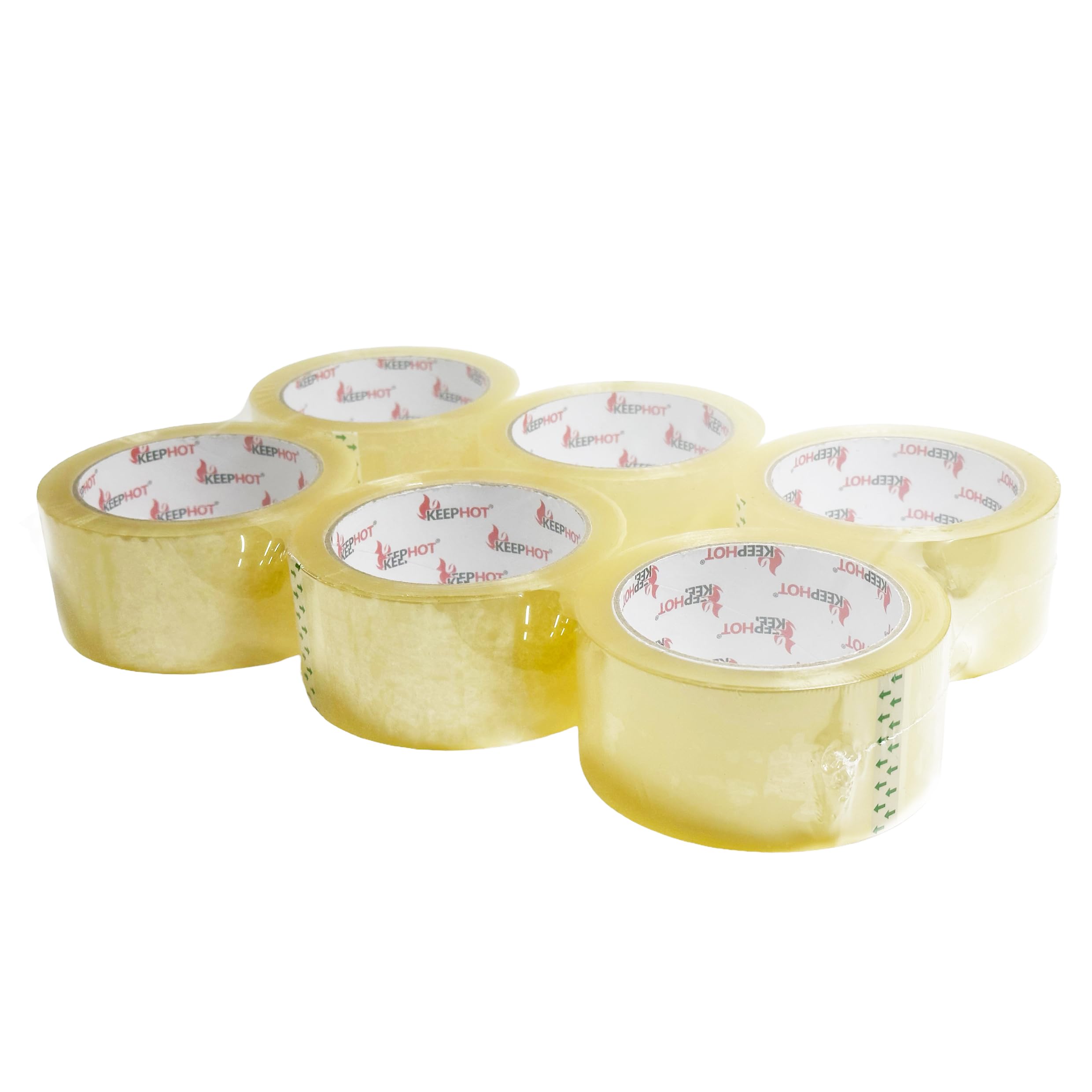 Keephot Clear Strong Packaging Tape | All Purpose Heavy Duty Tape Roll for Packaging, Shipping and Moving | Thick and Safe | 48mm x 66mm (6)