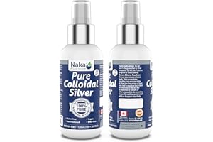 Naka Platinum Pure Colloidal Silver Liquid 10ppm, 100% PURE, Trace Minerals Supplement for Immune System Support, Made in Can