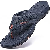Men's Flip-Flops, Thongs Sandals Durable Comfort Slippers for Beach