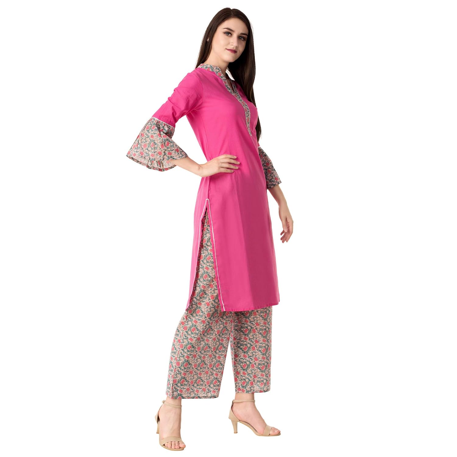 khushal k women's rayon kurta with palazzo set