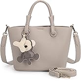 Women's handbag, artificial leather bucket wallet, women's top handle, shoulder bag strap, detachable small wallet