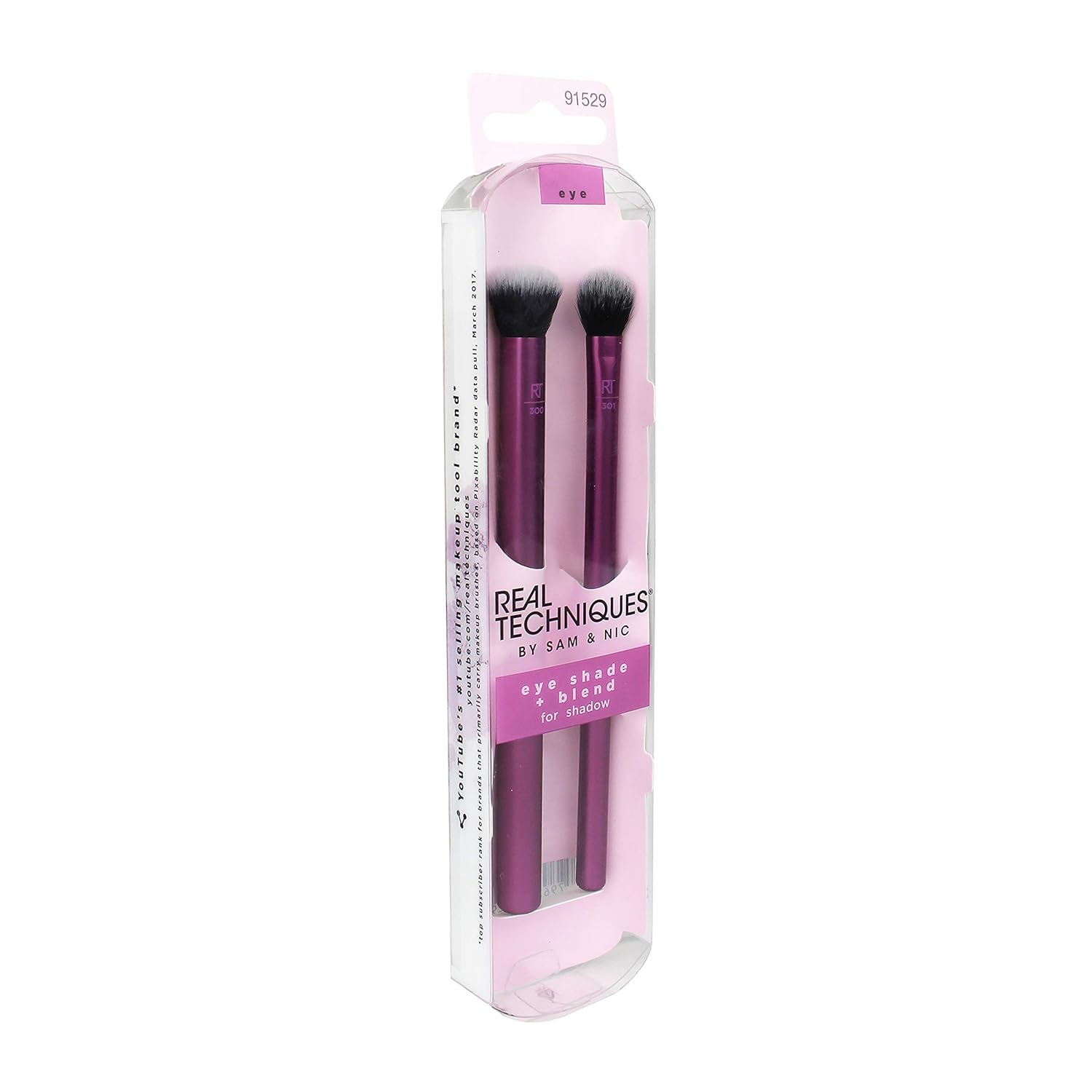 Real Techniques Eyeshadow Makeup Brush Set, Easily Shade and Blend, 2 Count, Packaging and Handle Color May Vary: Beauty