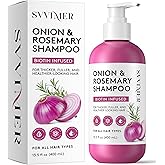 Svvimer Onion Rosemary and Biotin Shampoo - Hair Growth Shampoo for Hair Loss and Thinning - Thickening and Strengthening Formula for Men & Women Sulfate Free 13.5 Fl Oz (Pack of 1)
